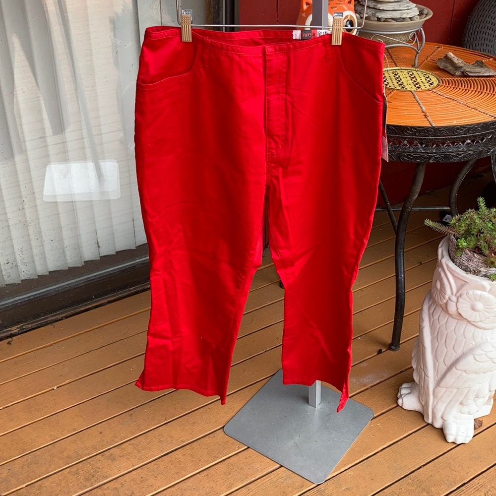 Live a Little Bright Red Cropped Jeans